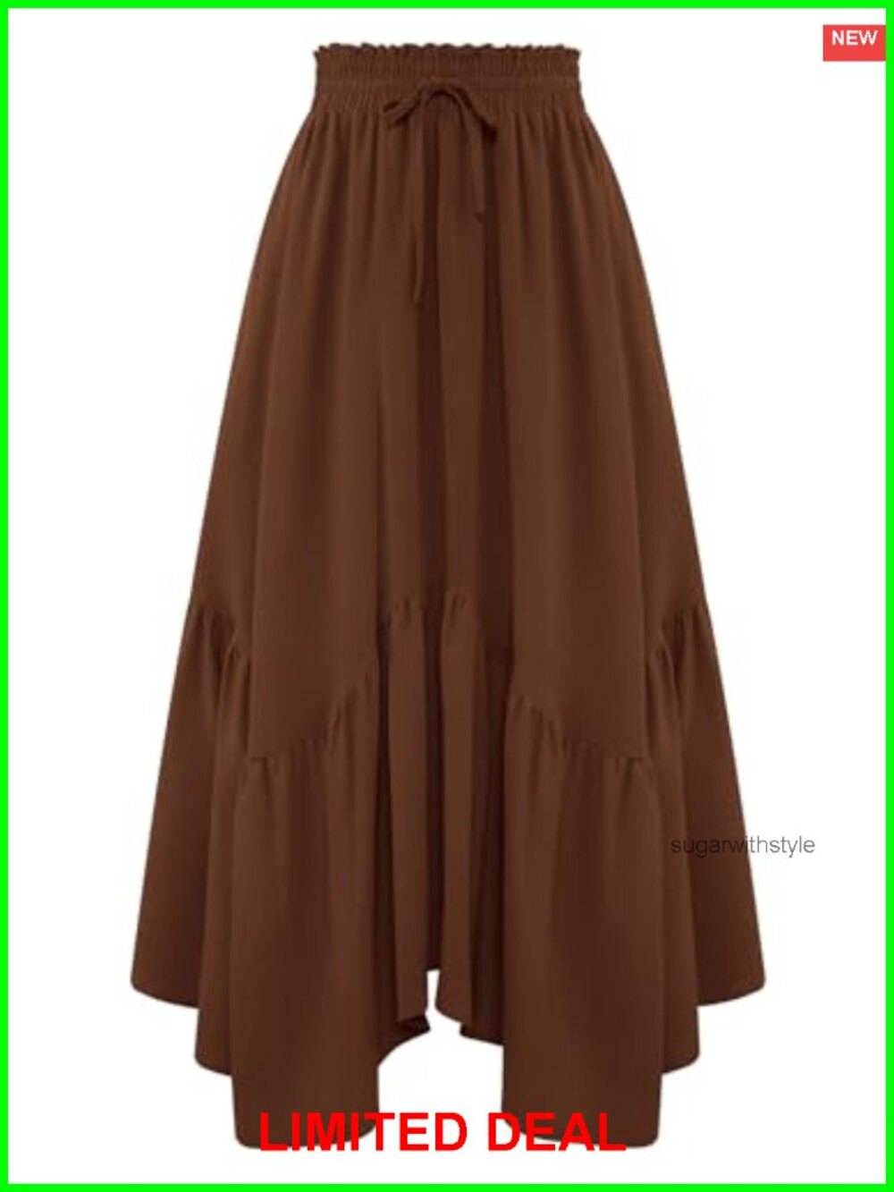 Arolina Women's Renaissance Maxi Skirt High Waist A-Line Flowy with Pockets